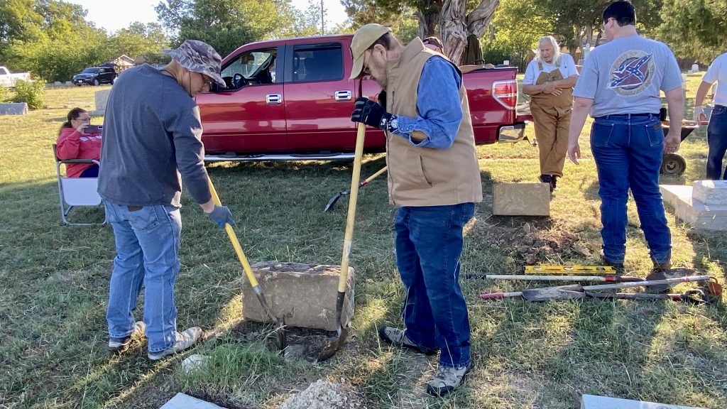 Resetting Vandalised Headstones at Crowly Cemetery