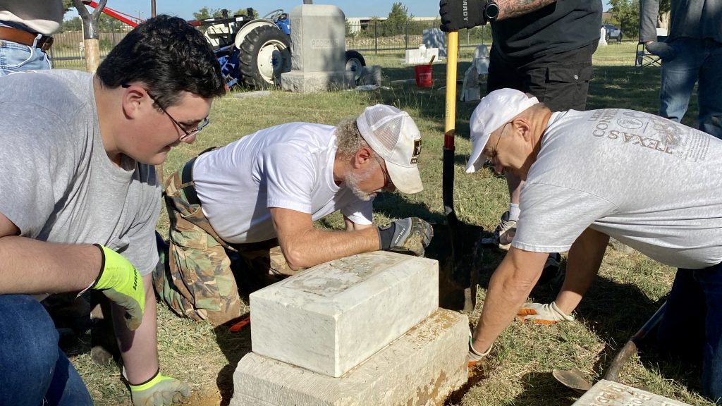 Resetting Vandalised Headstones at Crowly Cemetery