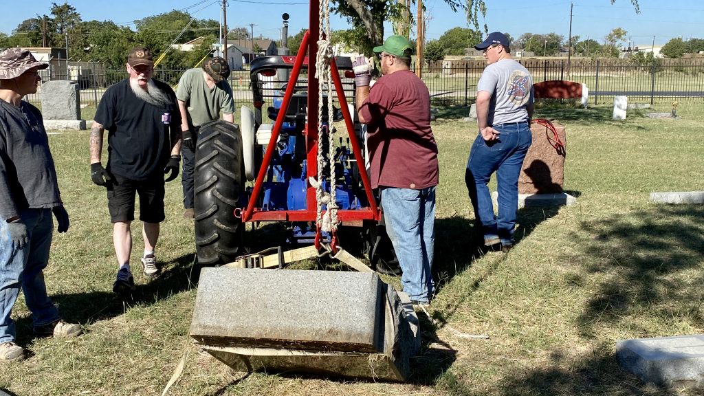 Resetting Vandalised Headstones at Crowly Cemetery