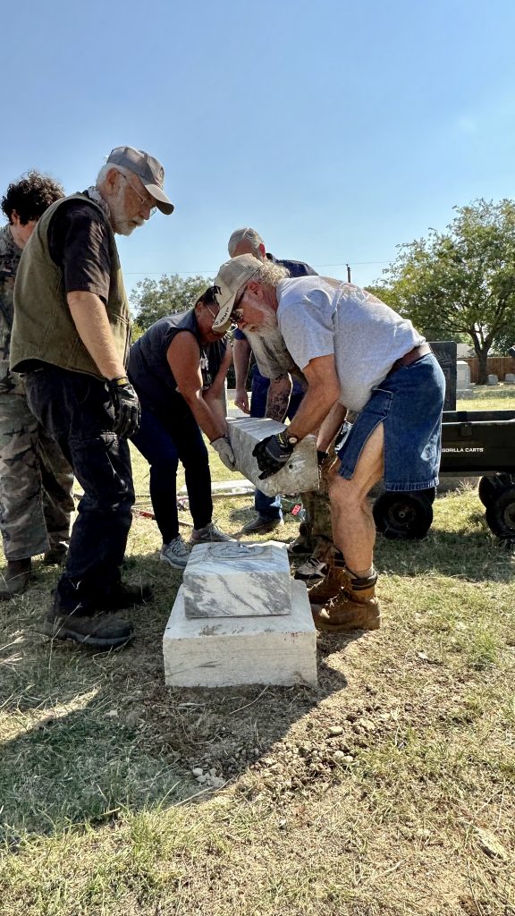 Resetting Vandalised Headstones at Crowly Cemetery