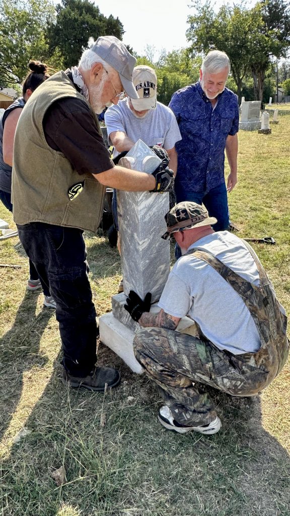 Resetting Vandalised Headstones at Crowly Cemetery